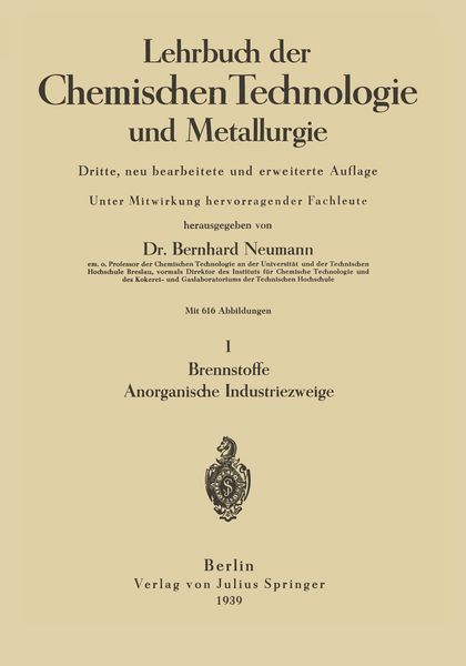 Produktbild: Lehrbuch der Chemischen Technologie und Metallurgie