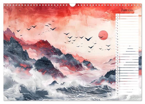 Produktbild: Chinas Harmonie - Terminplaner mit Landschaften und Symbolen (Wandkalender 2026 DIN A3 quer), CALVENDO Monatskalender