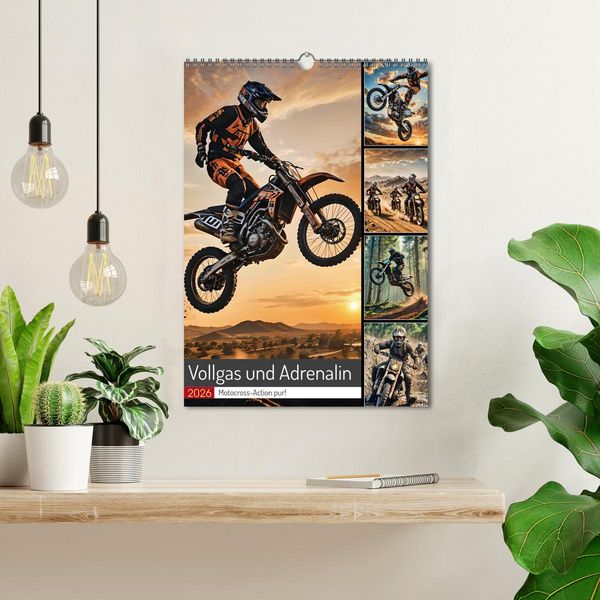 Produktbild: Vollgas und Adrenalin - Motocross-Action pur! (Wandkalender 2026 DIN A3 hoch), CALVENDO Monatskalender