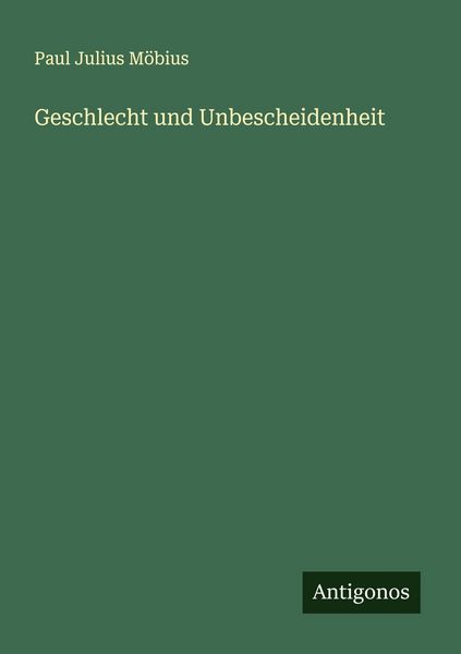 Produktbild: Geschlecht und Unbescheidenheit