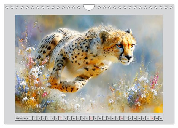 Produktbild: Geparden. Eleganz zwischen Speed und Stille (Wandkalender 2027 DIN A4 quer), CALVENDO Monatskalender