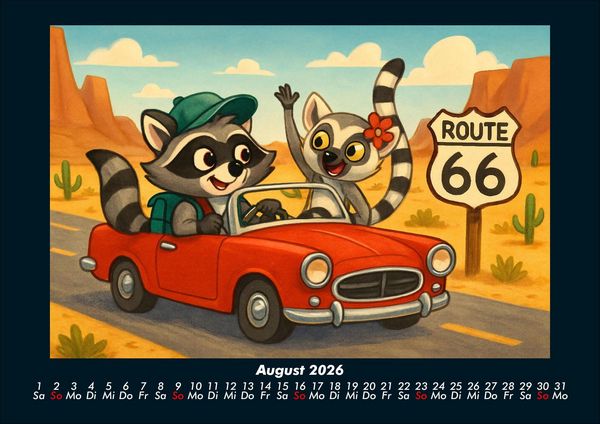 Produktbild: Rocco & Lulu - Reise durch die USA 2026 Fotokalender DIN A4