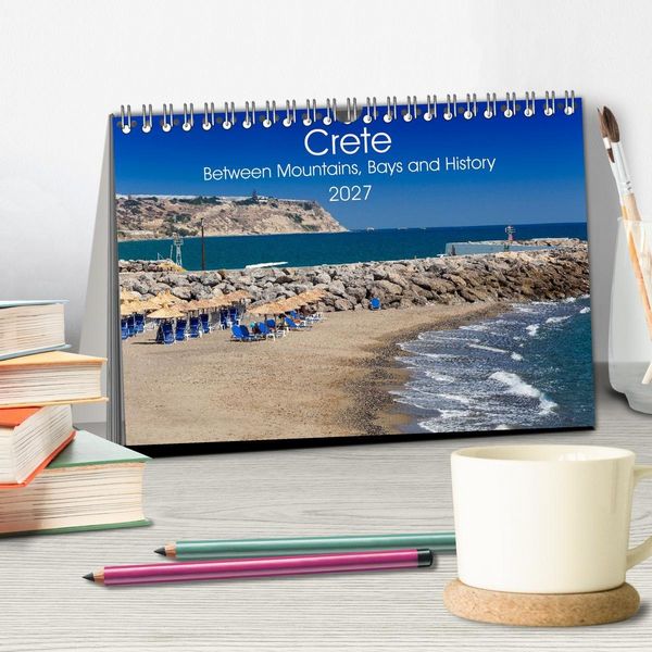 Produktbild: Crete - Between Mountains, Bays and History (Desk Calendar 2027 DIN A5 landscape), CALVENDO 12 Month DeskCalendar