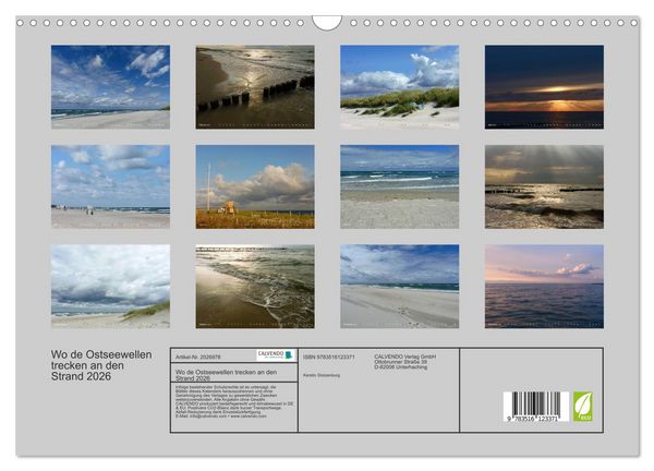 Produktbild: Wo de Ostseewellen trecken an den Strand 2026 (Wandkalender 2026 DIN A3 quer), CALVENDO Monatskalender