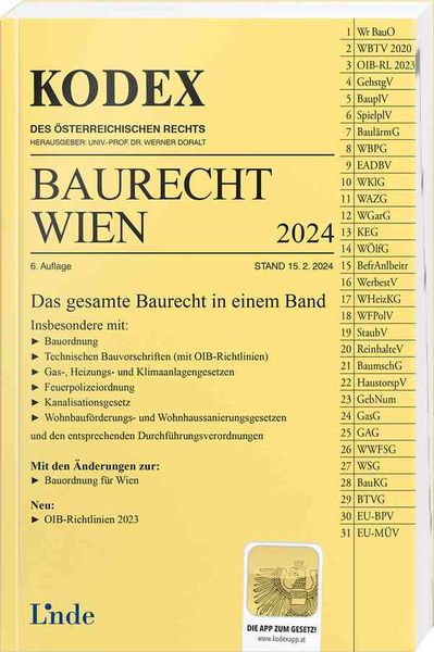Produktbild: KODEX Baurecht Wien 2024