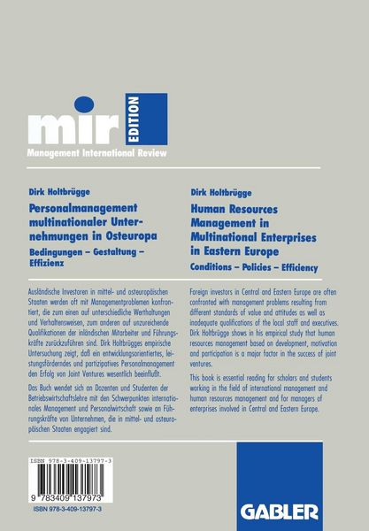 Produktbild: Personalmanagement multinationaler Unternehmungen in Osteuropa