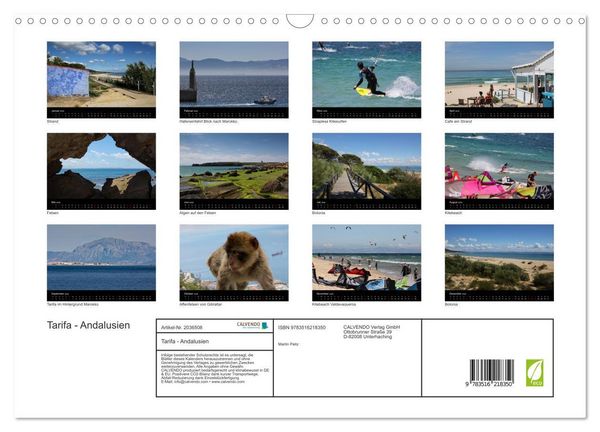 Produktbild: Tarifa - Andalusien (Wandkalender 2026 DIN A3 quer), CALVENDO Monatskalender