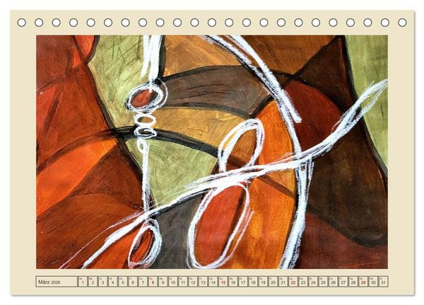 Produktbild: Kaleidoskop in Braun - Abstrakte Malerei in warmen Erdfarben (Tischkalender 2026 DIN A5 quer), CALVENDO Monatskalender