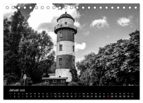 Produktbild: Bremerhaven - Blickpunkte Schwarzwei&szlig; (Tischkalender 2026 DIN A5 quer), CALVENDO Monatskalender
