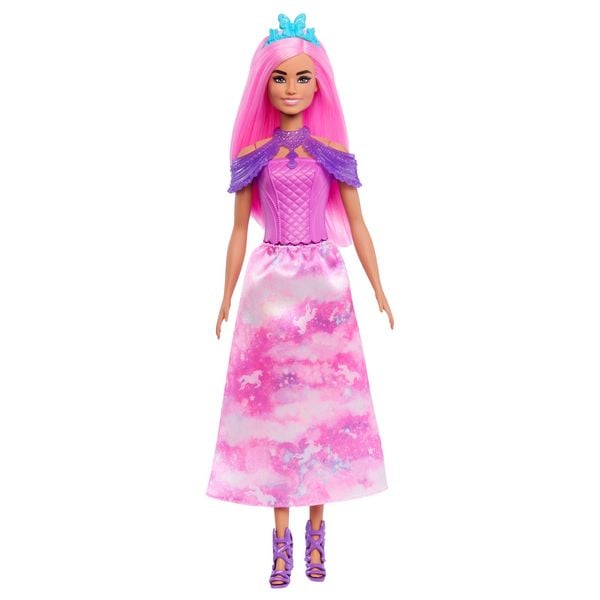 Produktbild: Barbie-Adventskalender mit Modepuppe und 24 Überraschungs-Accessoires mit Einhorn und Tieren