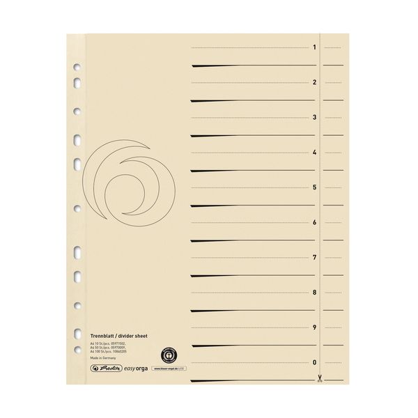 Produktbild: Herlitz Trennblatt A4 chamois 50er Set