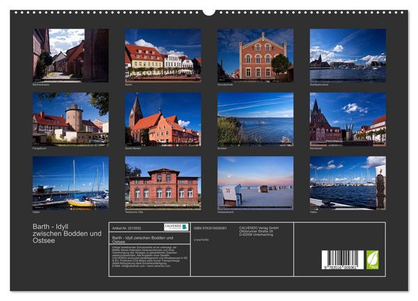 Produktbild: Barth - Idyll zwischen Bodden und Ostsee (hochwertiger Premium Wandkalender 2026 DIN A2 quer), Kunstdruck in Hochglanz