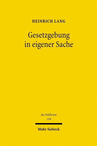 Produktbild: Gesetzgebung in eigener Sache