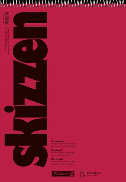 Produktbild: Brunnen Skizzenblock 24x33cm 50 Blatt Spiral