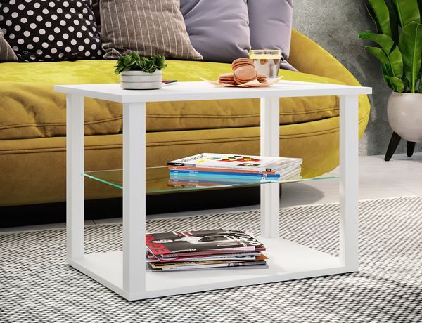 Produktbild: Holz Sofatisch Couchtisch Glas Tisch Wanilo M