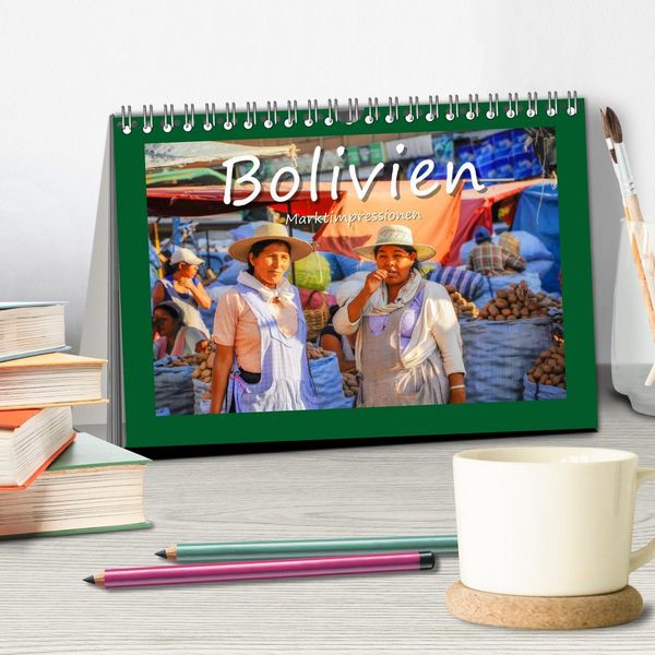 Produktbild: Bolivien - Marktimpressionen (Tischkalender 2026 DIN A5 quer), CALVENDO Monatskalender