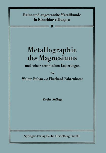 Produktbild: Metallographie des Magnesiums und seiner technischen Legierungen
