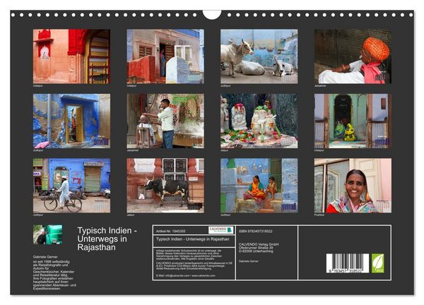 Produktbild: Typisch Indien - Unterwegs in Rajasthan (Wandkalender 2026 DIN A3 quer), CALVENDO Monatskalender