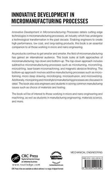 Produktbild: Innovative Development in Micromanufacturing Processes