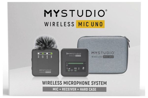 Produktbild: Ansteck Studiomikrofon Easypix MyStudio Mic UNO &Uuml;bertragungsart (Details):Kabelgebunden, Funk inkl. Windschutz, inkl. Mikrofoncase