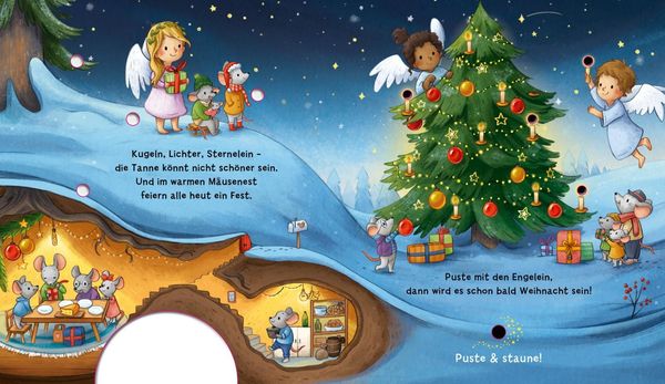 Produktbild: Mein Puste-Licht-Buch: Es wird Weihnachten, kleine Maus
