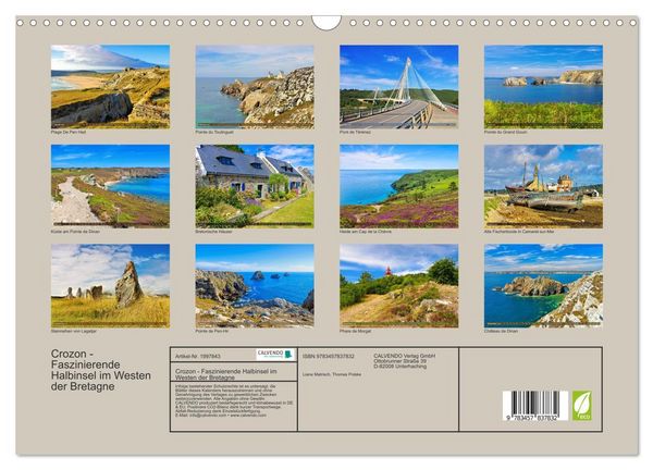 Produktbild: Crozon - Faszinierende Halbinsel im Westen der Bretagne (Wandkalender 2026 DIN A3 quer), CALVENDO Monatskalender