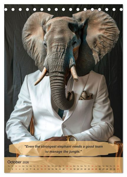Produktbild: Funny manager wisdom from animals (Desk Calendar 2026 DIN A5 portrait), CALVENDO 12 Month DeskCalendar