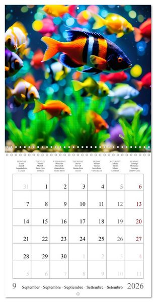 Produktbild: Colourful AI aquariums (Wall Calendar 2026 12 &times; 12 Inch) CALVENDO 12 Month Wall Calendar