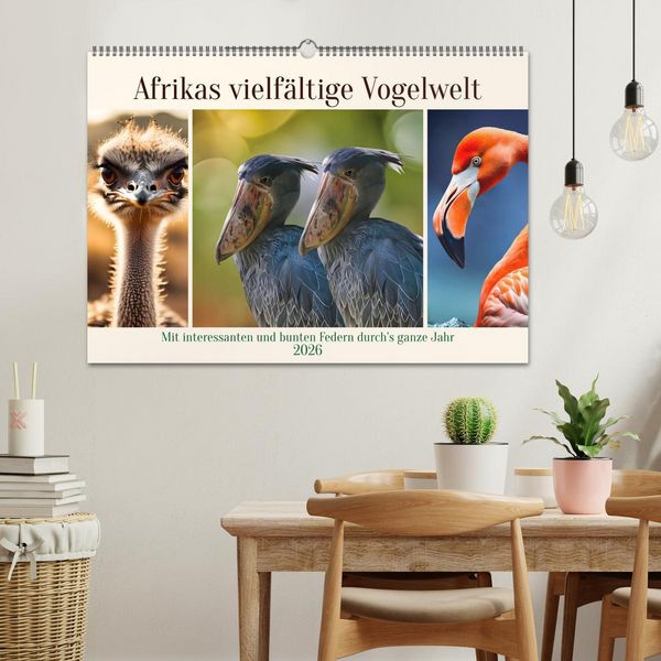 Produktbild: Afrikas vielf&auml;ltige Vogelwelt (Wandkalender 2026 DIN A2 quer), CALVENDO Monatskalender