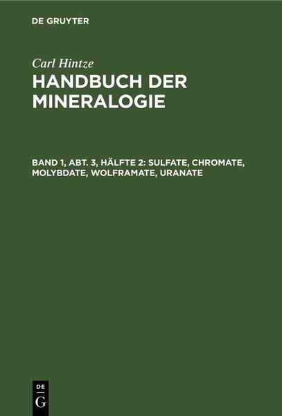 Produktbild: Sulfate, Chromate, Molybdate, Wolframate, Uranate