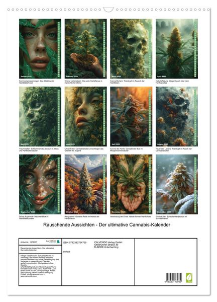 'Rauschende Aussichten - Der ultimative Cannabis-Kalender (Wandkalender 
