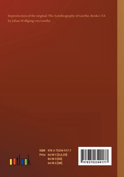 Produktbild: The Autobiography of Goethe, Books I-XX