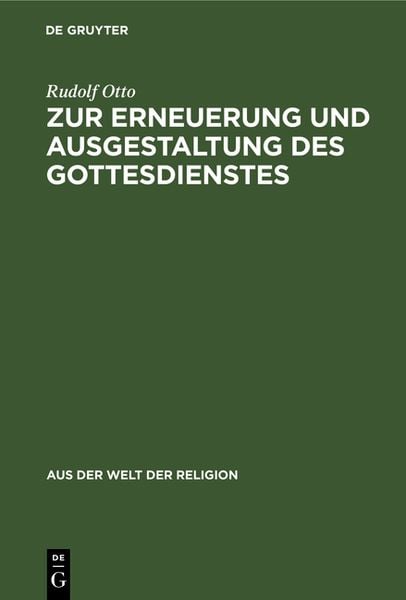Produktbild: Zur Erneuerung und Ausgestaltung des Gottesdienstes