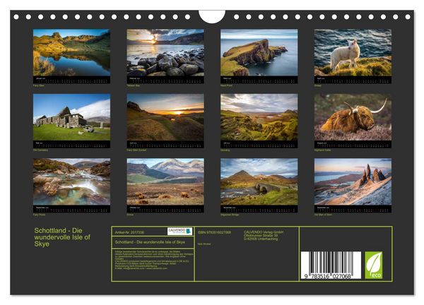 Produktbild: Schottland - Die wundervolle Isle of Skye (Wandkalender 2026 DIN A4 quer), CALVENDO Monatskalender