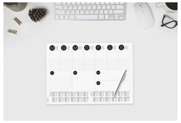 Produktbild: Sigel H6506 Schreibunterlage Papier Wochenplan (B x H) 42cm x 29.70cm 2026, 2027 30 Blatt