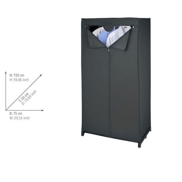 Produktbild: Kleiderschrank Mod. Deep Black, mit Rei&szlig;verschluss