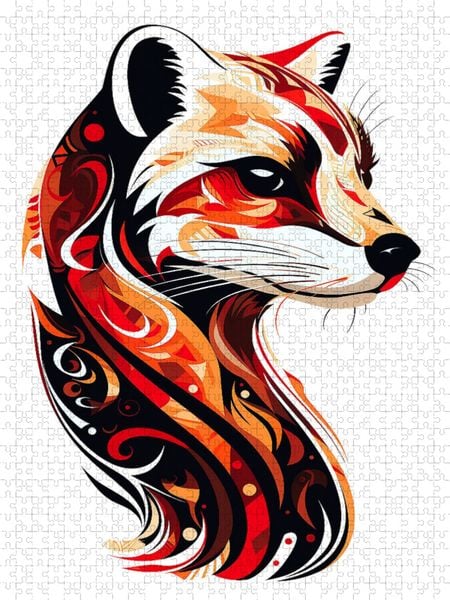 Produktbild: CALVENDO Puzzle Frettchen im Tattoo Design | 1000 Teile Lege-Gr&ouml;&szlig;e 64x48cm Foto-Puzzle f&uuml;r gl&uuml;ckliche Stunden