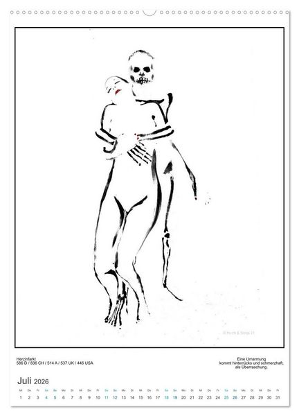 Produktbild: Totentanz Damenwahl Haiku Zenga Photo (hochwertiger Premium Wandkalender 2026 DIN A2 hoch), Kunstdruck in Hochglanz