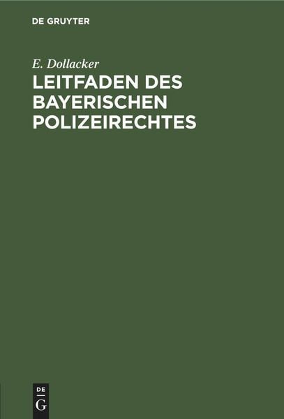 Produktbild: Leitfaden des bayerischen Polizeirechtes