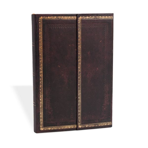 Produktbild: Hardcover Notizbuch Schwarzes Marokkoleder Flexi, Mini, Liniert