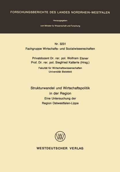 Produktbild: Strukturwandel und Wirtschaftspolitik in der Region