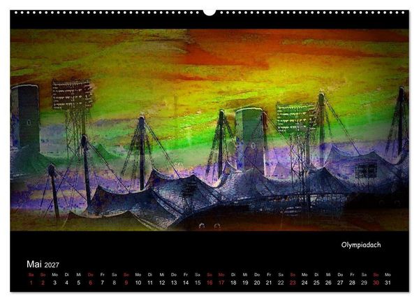 Produktbild: M&uuml;nchen digital (hochwertiger Premium Wandkalender 2027 DIN A2 quer), Kunstdruck in Hochglanz
