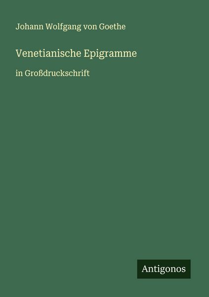 Produktbild: Venetianische Epigramme