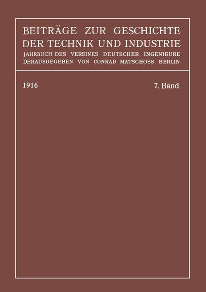 Beiträge zur Geschichte der Technik und Industrie, Taschenbuch von Conrad Matschoss, Springer Berlin, 9783662392263