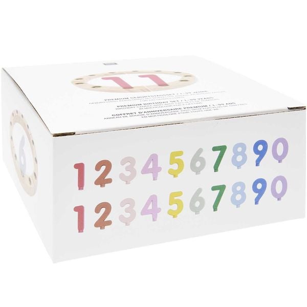 Produktbild: Premium Set Holzring aus Kiefernholz mit Holzzahlen, bunt