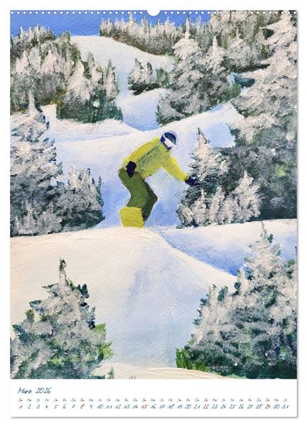 Produktbild: Powder Passion - Snowboardkunst im H&ouml;henrausch (Wandkalender 2026 DIN A2 hoch), CALVENDO Monatskalender