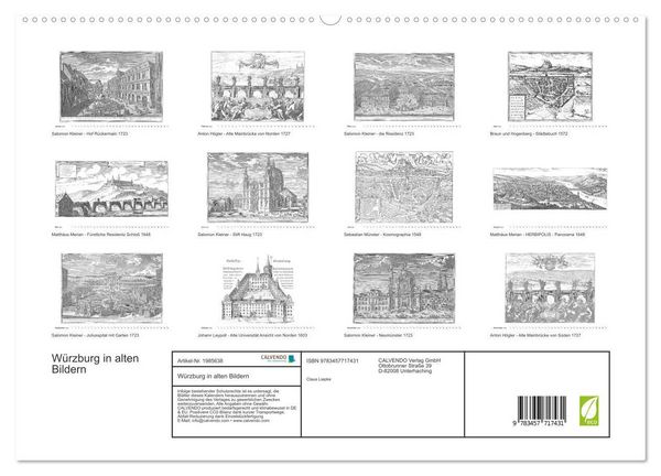 Produktbild: W&uuml;rzburg in alten Bildern (hochwertiger Premium Wandkalender 2026 DIN A2 quer), Kunstdruck in Hochglanz