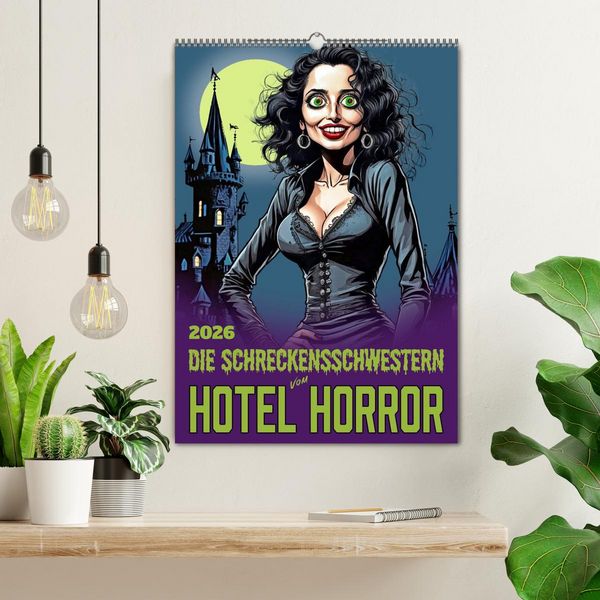 Produktbild: Die Schreckensschwestern vom Hotel Horror (Wandkalender 2026 DIN A2 hoch), CALVENDO Monatskalender