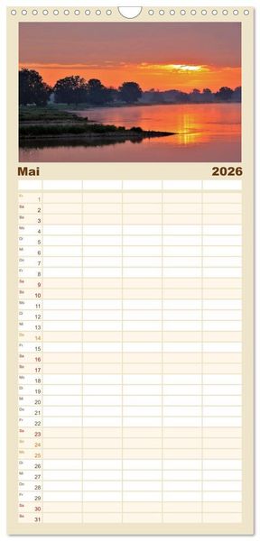 Produktbild: Familienplaner 2026 - Morgenstimmungen 2026 mit 5 Spalten (Wandkalender, 21 x 45 cm) CALVENDO