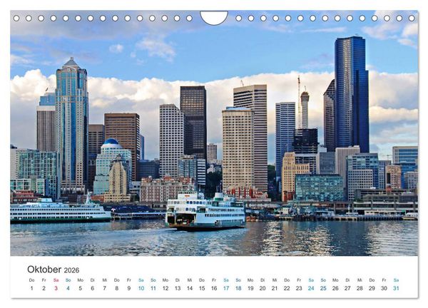 Produktbild: Gro&szlig;e und kleine Schiffe im Seehafen Seattle (Wandkalender 2026 DIN A4 quer), CALVENDO Monatskalender